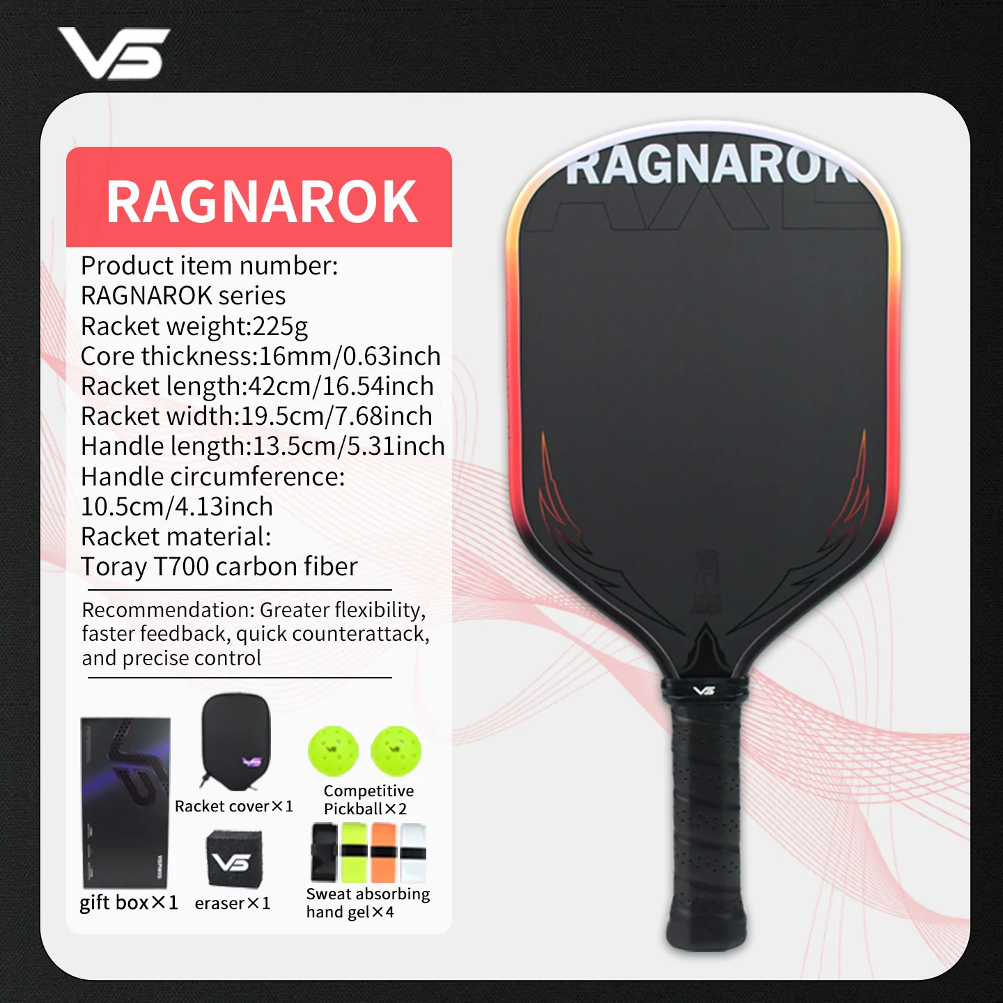 VISPINVO VS- RAGNAROK 16mm Pickleball Paddles - Image 7