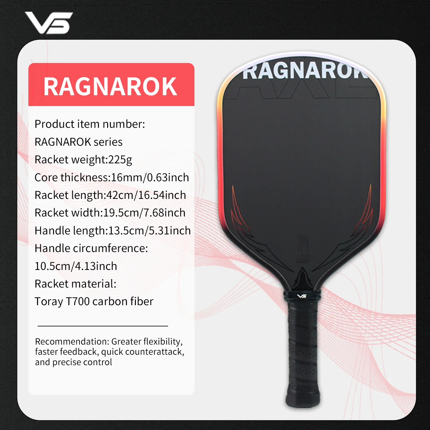 VISPINVO VS- RAGNAROK 16mm Pickleball Paddles - Image 8